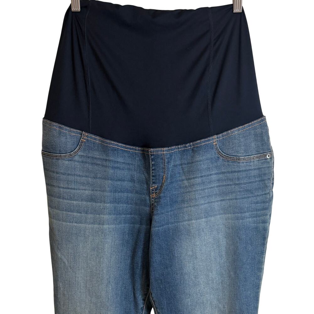 Isabel Maternity Ingrid & Isabel Bootcut Jeans 16 Crossover Panel Stretch New - Picture 2 of 12